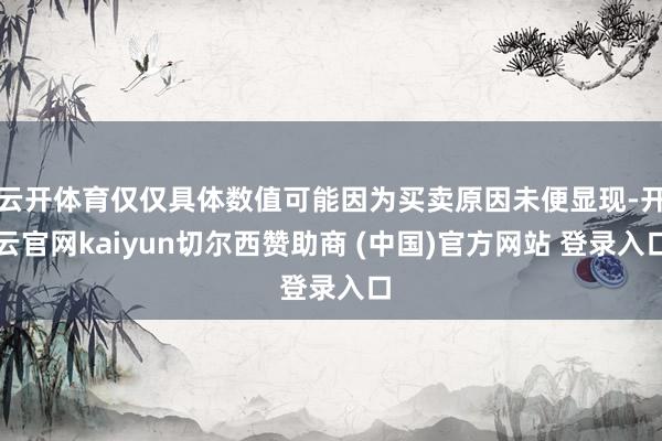 云开体育仅仅具体数值可能因为买卖原因未便显现-开云官网kaiyun切尔西赞助商 (中国)官方网站 登录入口